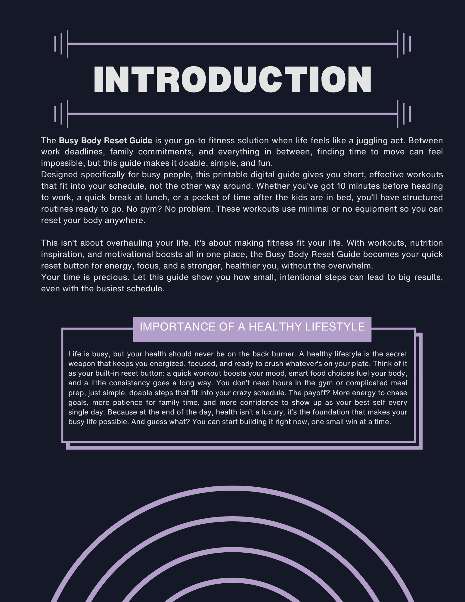 FITNESS BUSY BODY RESET GUIDE